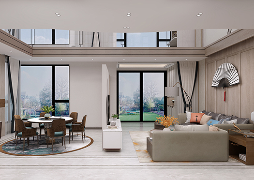 桃李春風225平米新中式風格效果圖 桃李春風225平米新中式風格效果圖