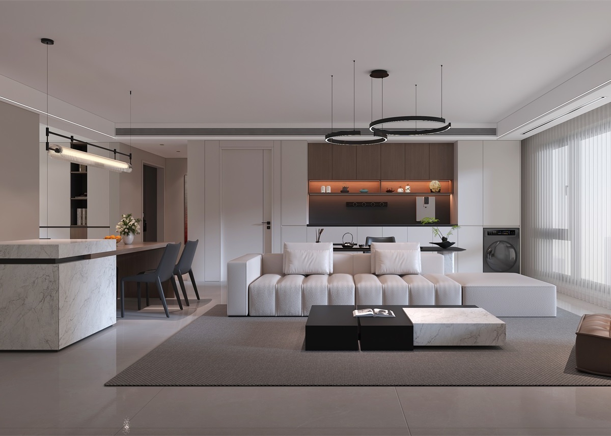 中恒央御143㎡ | 大橫廳+客餐一體+開放書房，他家這通透感絕了！